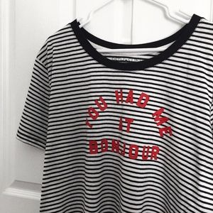 Black and white striped shirt, size XXL.